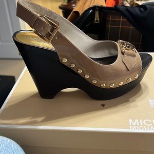 Brand new Michael Kors sling back wedges